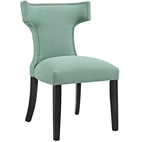 Modway Curve Mid-Century Modern Upholstered Fabric with Nailhead Trim in Laguna, One Chair