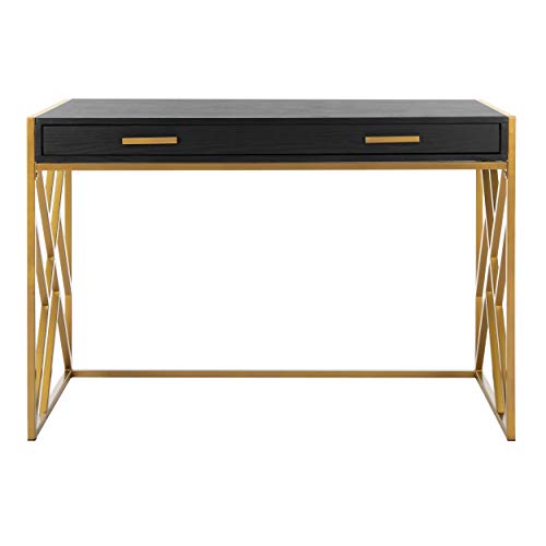 Safavieh Home Office Elaine Modern Black and Gold 1-drawer Desk