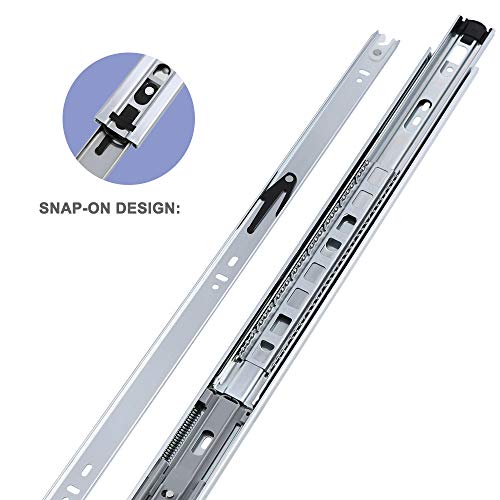10 Pairs 20 inch Soft Close 3 Folds Full Extension Drawer Slides, Ball Bearing Side Mount Drawer Slides; Zinc Plated-Cold Rolled Steel