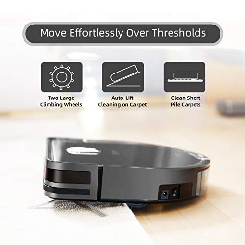 Dibea Upgraded Robotic Vacuum and Mop Cleaner, Strong Suction Self-Charging Robot Vacuum Cleaner for Pet Hair, Carpet & Hard Floor