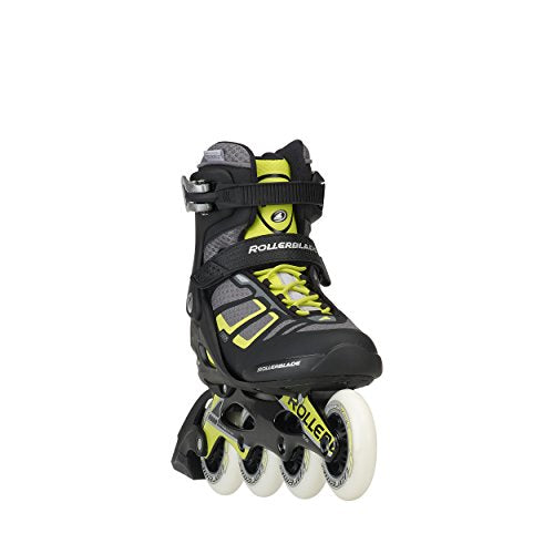 Rollerblade Macroblade 90 Alu Men's Adult Fitness Inline Skate, Black and Lime, High Performance Inline Skates