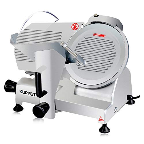 KUPPET Meat Slicer Electric Deli Removable 8'' Stainless Steel Blade & Food Carriage Adjustable Thickness Commercial Machine