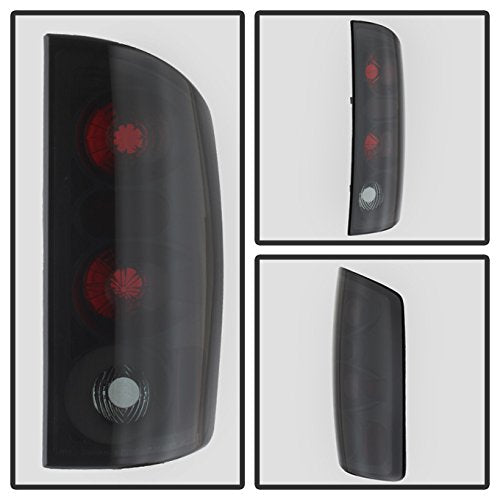 For Dodge Ram 1500 2500 3500 Smoked Lens Halo Projector LED Headlights + Black Smoke Tail Lights Lamps