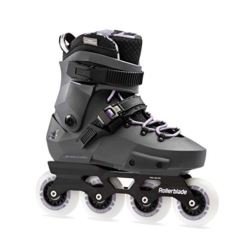 Rollerblade Twister Edge Women's Adult Fitness Inline Skate, Anthracite and Lilac, High Performance Inline Skates, Size 7