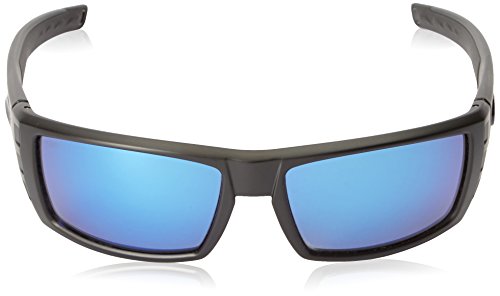 Costa Del Mar Men's Rafael Rectangular Sunglasses, Blackout/Blue Mirrored Polarized-580G, 59 mm