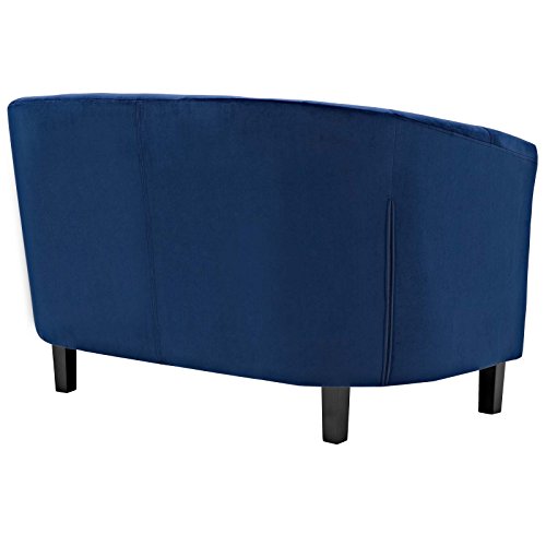 Modway Prospect Velvet Upholstered Contemporary Modern Loveseat In Navy