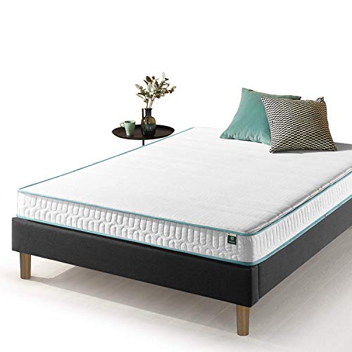 Zinus 6 Inch Mint Green Memory Foam Hybrid Spring Mattress, Queen