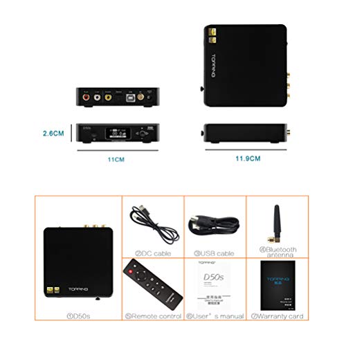 Topping D50s Hi-Res Audio DAC Bluetooth 5.0 Decoder 768Khz LDAC Version OPA1612 USB Opt Coax Input W/ Remote