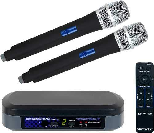 VocoPro TabletOke-2MC Digital Karaoke Mixer with 2x Wireless Microphones and Professional Tablet Stand