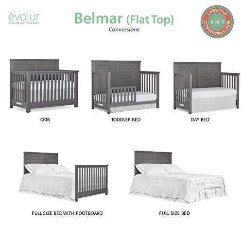 Evolur Belmar Flat 5 in 1 Convertible Crib