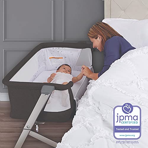 Dream On Me Skylar Bassinet & Bedside Sleeper, Black , 35.25x22.5x30.5 Inch (Pack of 1)