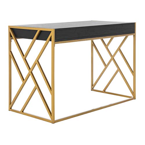 Safavieh Home Office Elaine Modern Black and Gold 1-drawer Desk