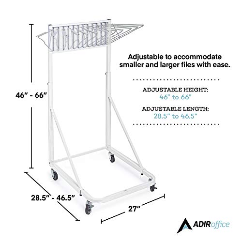 Adir Blueprint Storage - Vertical Poster Display Rack and Plans Holder - File Organizer Stand for Home, Office (White)