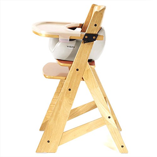 Keekaroo Height Right Highchair with Insert & Tray - Vanilla - Natural Base