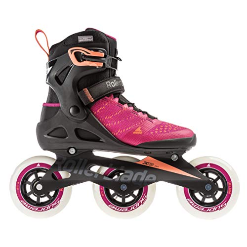 Rollerblade Macroblade 110 3Wd Women's Adult Fitness Inline Skate, Raspberry/Mango, 8.5