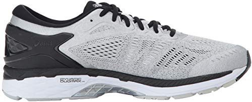 ASICS Men's Gel-Kayano 24 Running Shoe, Silver/Black/Mid Grey, 13 2E US