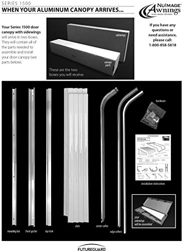 1500 Series Aluminum Door Canopy with Sidewings