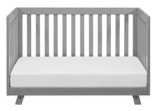 Storkcraft Beckett 3-in-1 Convertible Crib Pebble Gray, Fixed Side Crib, Solid Pine and Wood Product Construction, Converts to Toddler Bed Day Bed or Full Bed (Mattress Not Included)