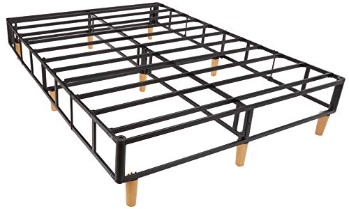 AmazonBasics Premium Foldable Mattress Foundation/Box Spring with Steel Slats and Wood Legs, Tools-free Assembley, King