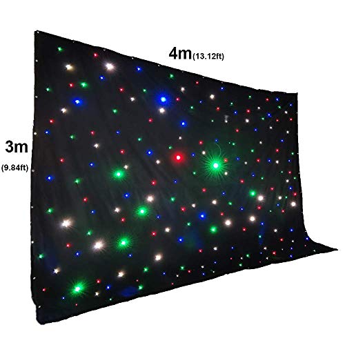 LED Background 3mx4m Fire Retardant RGBW LED Star Cloth DMX Control Star Curtain For Wedding Party Band DJ Event Stage Show
