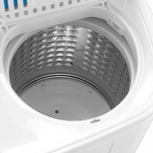 13Lbs Washing Machine Semi-automatic Portable Mini Compact Twin Tube Washing Machine US Standard (White + Blue)