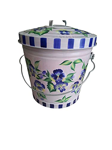 10 Gallon Hand Painted Decorative Trash Can Garbage Can