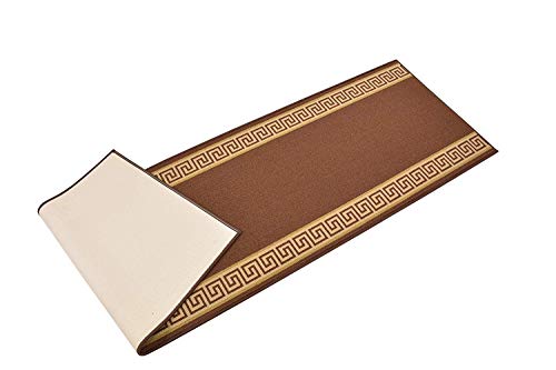 RugStylesOnline Custom Runner Meander Roll Runner 26 Inch Wide x Your Length Size Choice Slip Skid Resistant Rubber Back 7 Color Options (Brown, 30 ft x 26 in)