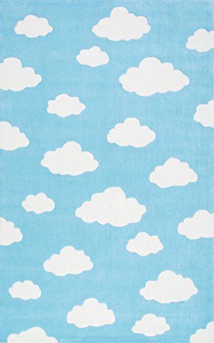 nuLOOM Sachiko Cloudy Kids Rug, 7' 6" x 9' 6", Blue