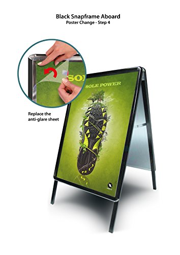 SECO Weatherproof Sidewalk Sign, Aluminum, Snap Frame,16.5 in x 23.4 in - Black (A2ABBLACK)