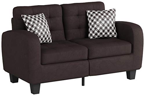 Homelegance Sinclair 57" Fabric Loveseat, Chocolate