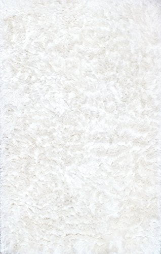 nuLOOM Latonia Silken Shag Rug, 8' 6" x 11' 6", Pearl White