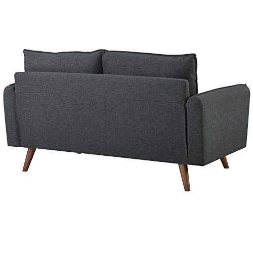 Modway Revive Contemporary Modern Fabric Upholstered Loveseat In Gray