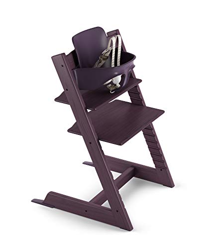 Stokke 2019 Tripp Trapp Plum Purple High Chair & White Tray Bundle