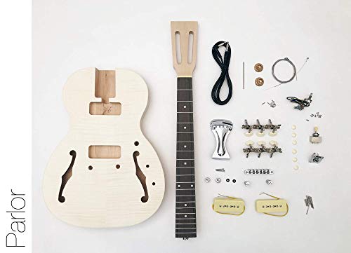 The FretWire DIY Electric Guitar Kit Hollow Body Style Build Your Own Guitar Kit - Parlor