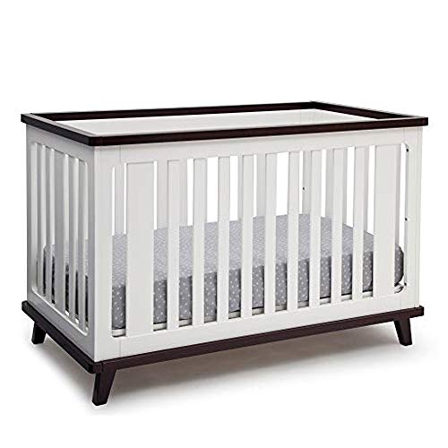 Delta Children Ava 3-in-1 Convertible Crib, White with Twinkle Stars Crib & Toddler Mattress