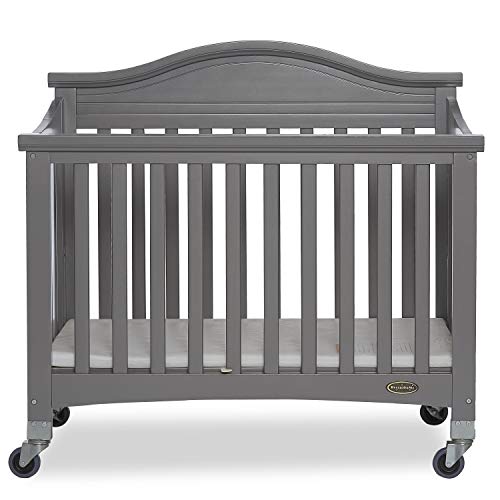 Dream On Me Venice Folding Portable Crib, Storm Grey