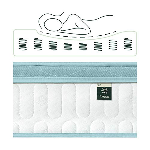 Zinus 8 Inch Mint Green Memory Foam Hybrid Spring Mattress, Twin