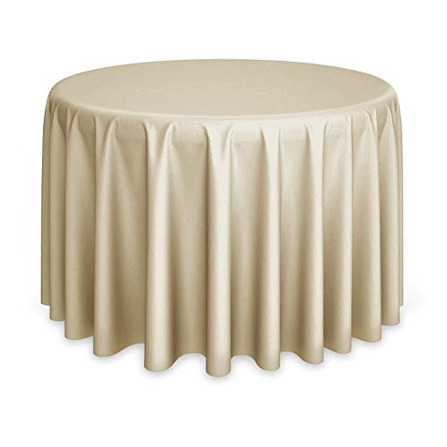 Lann's Linens - 10 Premium 132" Round Tablecloths for Wedding/Banquet/Restaurant - Polyester Fabric Table Cloths - Beige