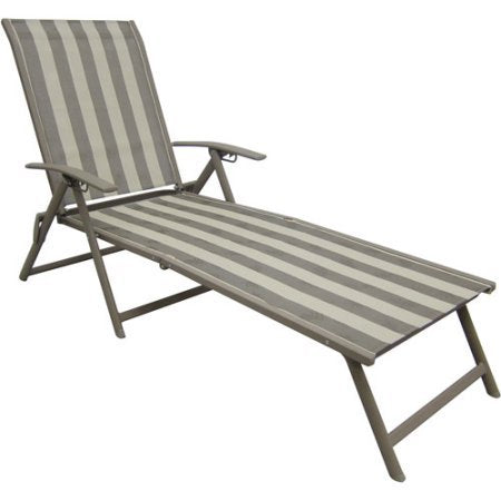 Mainstay Fair Park Sling Folding Lounge Chairs, Set of 2, Multiple Colors (Solid Stripe)