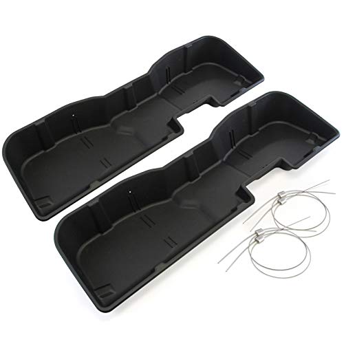 2 Under Seat Storage Boxes fits 2007-2018 Compatible with Chevy GMC Silverado Sierra 1500 2500HD 3500HD Crew Cab Light Duty and Heavy Duty Underseat System (Will Only fit Crew Cab)