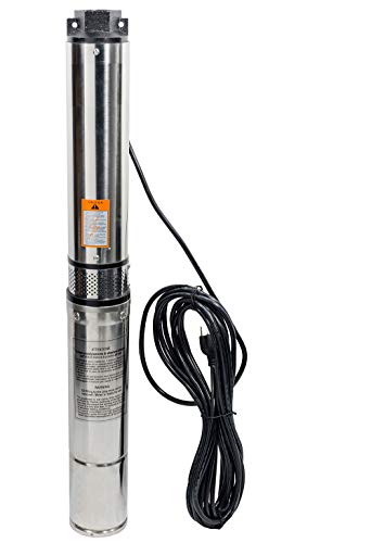 iMeshbean Deep Well Submersible Pump,1 hp, 115V, 60 Hz, 33 GPM, 207' Head, Stainless Steel, 4", 33 Feet Electric Cord, Long Life M#05