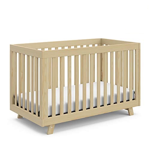 Stork Craft Storkcraft Beckett 3-in-1 Convertible Crib Fixed Side Crib, Solid Pine & Wood Product Construction, Converts to Toddler Bed Day Bed or Full Bed (Mattress Not Included), Natural