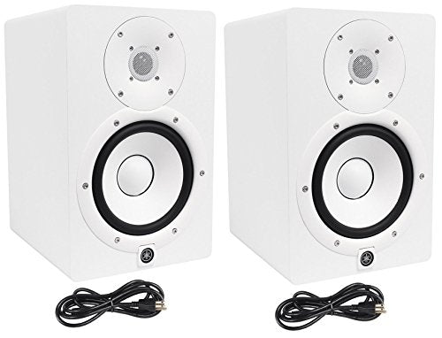 (2) Yamaha HS7 W 6.5" Inch Active/Powered Studio Monitors