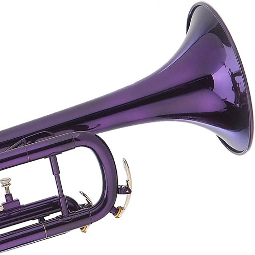 Mendini MTT-PL Purple Lacquer Brass Bb Trumpet + Tuner, Case, Stand, Mouthpiece, Pocketbook & More - MTT-PL+SD+PB+92D