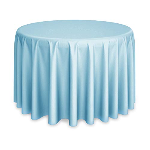 Lann's Linens - 10 Premium 120" Round Tablecloths for Wedding/Banquet/Restaurant - Polyester Fabric Table Cloths - Baby Blue