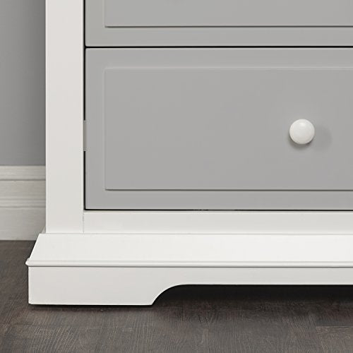 Evolur Parker Double Dresser, White/Dove Grey