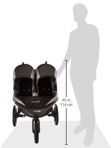 Baby Jogger Summit X3 Double Jogging Stroller - 2016 | Air-Filled Rubber Tires | All-Wheel Suspension | Quick Fold Jogging Stroller, Black/Gray