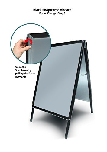 SECO Weatherproof Sidewalk Sign, Aluminum, Snap Frame,16.5 in x 23.4 in - Black (A2ABBLACK)