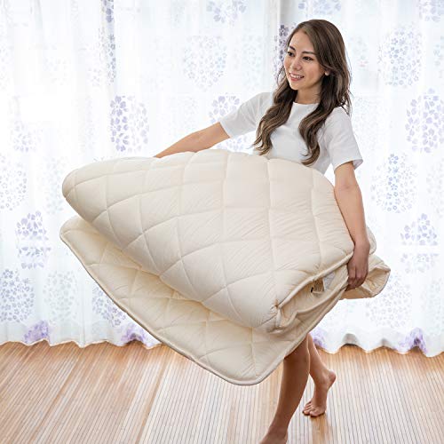 FULI Japanese Traditional Shiki Futon (shikibuton) High Grade Floor Mattress, Twin XL. Made in Japan