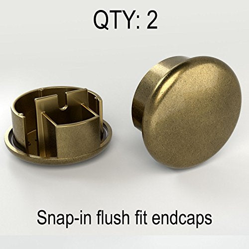 12 ft Handrail Kit Shipped in 2 Pieces with Splice with 6 Antique Brass Wall Brackets and Endcaps